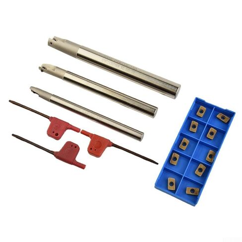 CNC Indexable End Mill Holder Set with Alloy Steel 300R C10-10 C12-12 C16-16 Toolholders and 10pcs APMT1135PDER Carbide Inserts for Metalworking in Kuwait