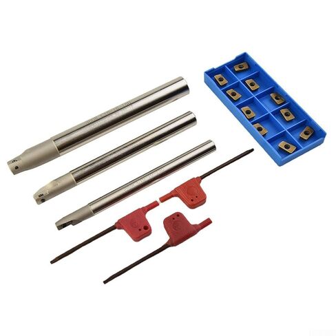 CNC Indexable End Mill Holder Set with Alloy Steel 300R C10-10 C12-12 C16-16 Toolholders and 10pcs APMT1135PDER Carbide Inserts for Metalworking in Kuwait