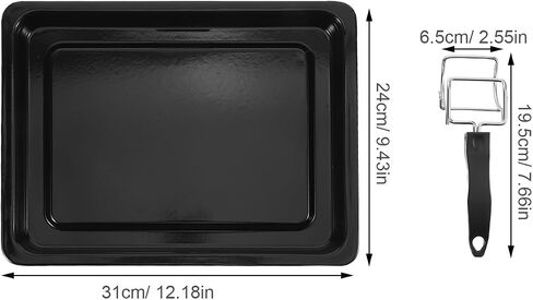 HOMSFOU Oven Tray Extractor with Heat-resistant Handle, Stainless Steel Baking Pan Gripper for Kitchen and Cooking, Rapid Heat Transfer and Easy to Clean Black Tool in Kuwait