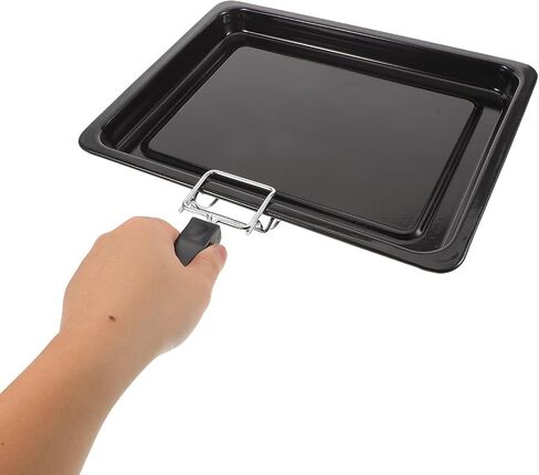 HOMSFOU Oven Tray Extractor with Heat-resistant Handle, Stainless Steel Baking Pan Gripper for Kitchen and Cooking, Rapid Heat Transfer and Easy to Clean Black Tool in Kuwait