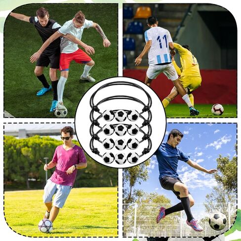 Grevosea Soccer Bracelets 24 Pcs Adjustable Sports Wristbands Braided Paracord Silicone Bead Team Accessories Party Favors Bulk Soccer Gifts in Kuwait
