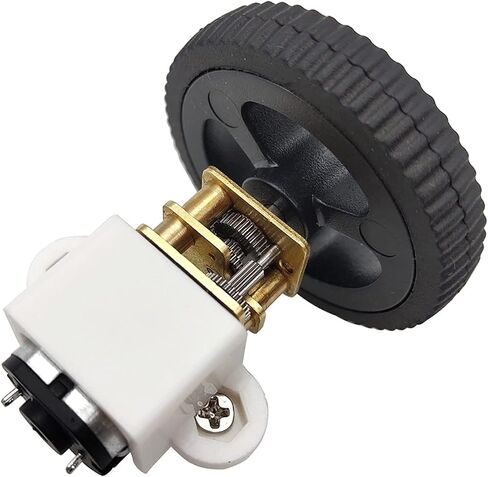 Mini Magnetic Motor,N20 Micro Metal Geared, 15RPM500RPM DC 3V/6V/12V, with Toy Wheel Reversible(White,6V 200 RPM) in Saudi Arabia