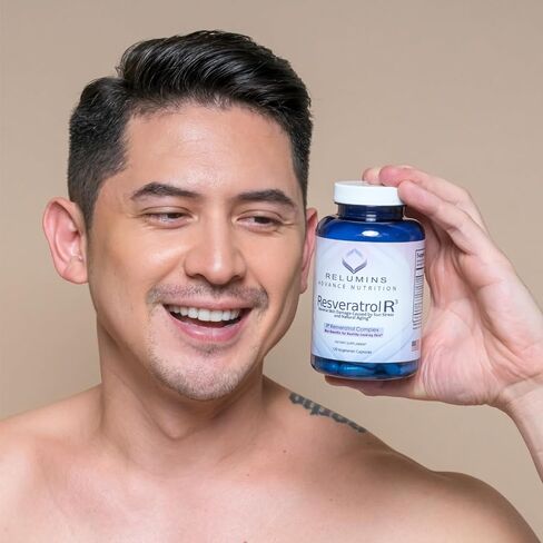 الملحق Relumins Resveratrol 600mg-مضادات الأكسدة عالية التقدم مع مستخلص بذور العنب والنبيذ الأحمر-يدعم الجلد وصحة القلب والمناعة-120 كبسولات نباتية in Kuwait