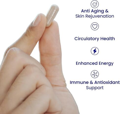 الملحق Relumins Resveratrol 600mg-مضادات الأكسدة عالية التقدم مع مستخلص بذور العنب والنبيذ الأحمر-يدعم الجلد وصحة القلب والمناعة-120 كبسولات نباتية in Kuwait