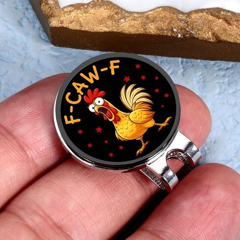 Funny Golf Ball Marker for Men, F-CAW-F Rooster Hat Clip, Golf Accessories Gift for Men, Gag Golf Gifts for Husband Dad Male Golfer,Novelty Birthday Golf Gifts for Him,Golf Stocking Stuffers in Kuwait