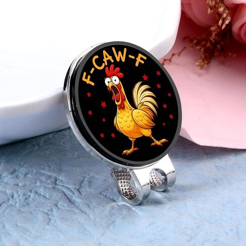 Funny Golf Ball Marker for Men, F-CAW-F Rooster Hat Clip, Golf Accessories Gift for Men, Gag Golf Gifts for Husband Dad Male Golfer,Novelty Birthday Golf Gifts for Him,Golf Stocking Stuffers in Kuwait