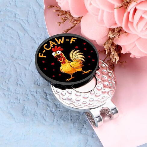 Funny Golf Ball Marker for Men, F-CAW-F Rooster Hat Clip, Golf Accessories Gift for Men, Gag Golf Gifts for Husband Dad Male Golfer,Novelty Birthday Golf Gifts for Him,Golf Stocking Stuffers in Kuwait