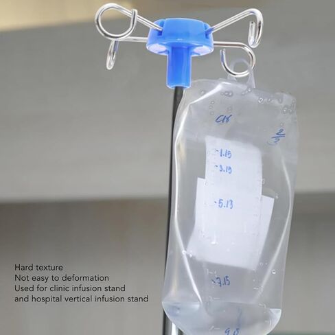 2PCS IV Pole Stand Hanging Hook, Metal Vertical Infusion Stand Hook with 4 Hangers, Drip Bag Hanger Hook Handbag Rack for Home Hospital Clinics in Kuwait