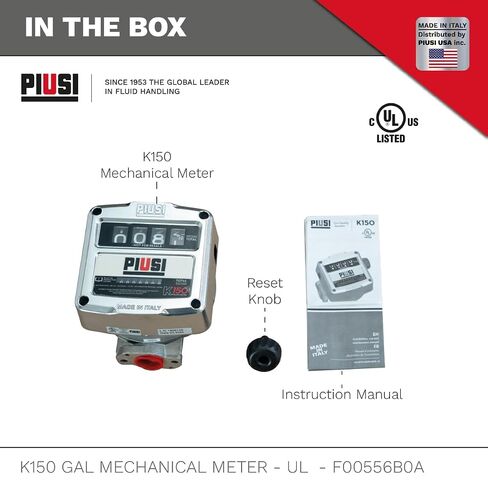 Piusi K150 Mechanical Fuel Flow Meter, 1inch NPT in-Out in Kuwait