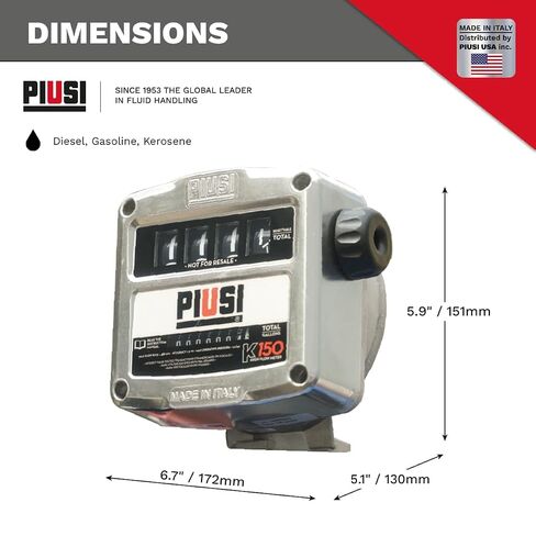 Piusi K150 Mechanical Fuel Flow Meter, 1inch NPT in-Out in Kuwait