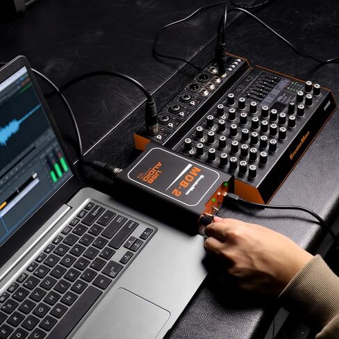 StudioMan MOB-2 Active USB Audio DI Box, 2-in-1 Direct Injection Box & USB Audio Interface with Volume Control, Mono/Stereo Switch for Guitar, Bass, Keyboard, Live Performance, Recording in Kuwait