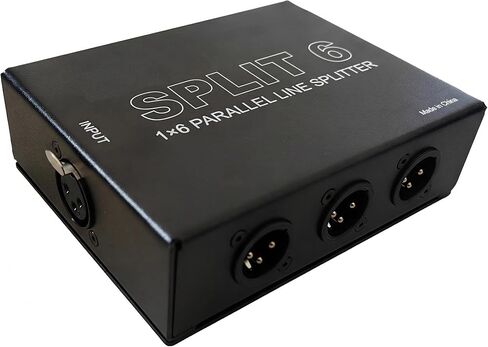 1x6 XLR Mic Splitter Box - 1-IN-6-OUT / 6-IN-1-OUT مقسم خط متوازي لتسجيل الصوت الاحترافي والأداء المباشر واستخدام الاستوديو in Kuwait