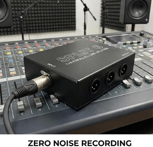 1x6 XLR Mic Splitter Box - 1-IN-6-OUT / 6-IN-1-OUT مقسم خط متوازي لتسجيل الصوت الاحترافي والأداء المباشر واستخدام الاستوديو in Kuwait