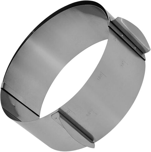 Ciieeo Adjustable Stainless Steel Cake Mold for Home Baking with Easy Demoulding Feature, Unique Shape, and Silver Finish, for Professional Cake Shop Baking and DIY Dessert Preparation in Kuwait