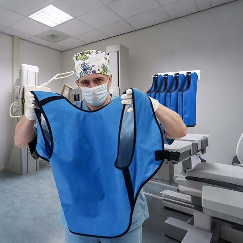 منظم تخزين مريلة X Ray مثبت على الحائط من Ecliptica - حامل شماعات عالي التحمل 8 أوتاد و4 مآزر رصاص، شماعة سترة ثقيلة من الفولاذ المطلي باللون الأبيض المتين للمستشفى وعيادة الأسنان ومركز التصوير in Kuwait