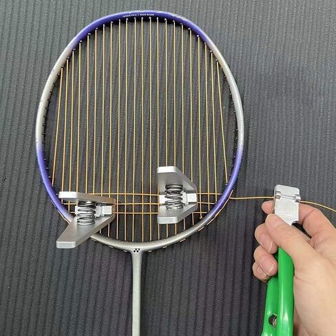 Badminton Stringing Clamp Kit with Flying Clamps, Pliers, Awl & Grommet Tennis Squash Racket Repair, Metal Gripper Set with Storage Bag in Kuwait