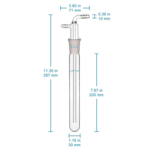 Borosilicate Glass Cold Trap, 200mm Condenser with 24/40 Joints for Rotary Evaporator & Vacuum Distillation - Vacuum System Protection, Solvent Recovery in Kuwait