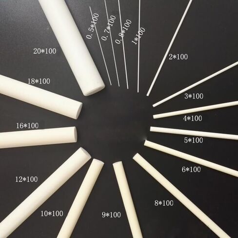 Ceramic Rod, Alumina Ceramic Rod Solid Diameter 6/8/9mm,Structural Stability Corundum Length 100mm 1pc(9x100mm) in Kuwait