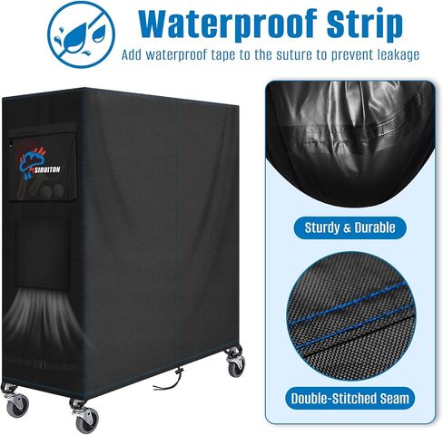 SIRUITON Ping Pong Table Cover,520D Outdoor Table Tennis Table Covers,All Weather Protection,Waterproof Sunproof Indoor & Outdoor,Black 65"L x 28"W x 72.8"H in Kuwait