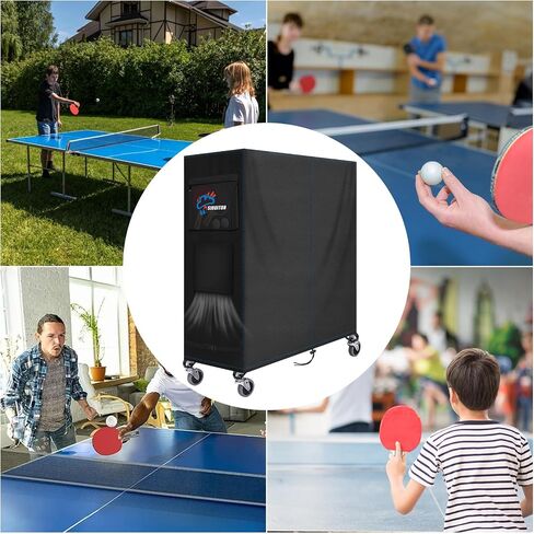 SIRUITON Ping Pong Table Cover,520D Outdoor Table Tennis Table Covers,All Weather Protection,Waterproof Sunproof Indoor & Outdoor,Black 65"L x 28"W x 72.8"H in Kuwait
