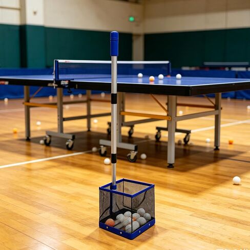 Adjustable Height Ping Pong Ball Picker Upper Hold 120 Balls Table Tennis Ball Picker, Portable Ping Pong Ball Collector for Training in Kuwait