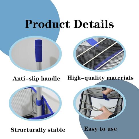 Adjustable Height Ping Pong Ball Picker Upper Hold 120 Balls Table Tennis Ball Picker, Portable Ping Pong Ball Collector for Training in Kuwait