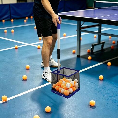 Adjustable Height Ping Pong Ball Picker Upper Hold 120 Balls Table Tennis Ball Picker, Portable Ping Pong Ball Collector for Training in Kuwait
