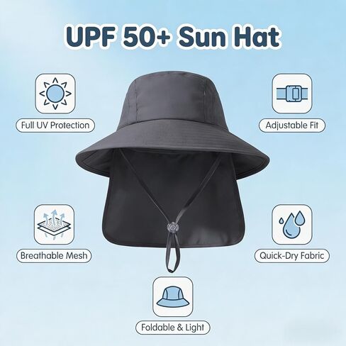 UPP 50+ Sun Hat with Chin Strap for Parent-Child Summer Outdoor in Kuwait