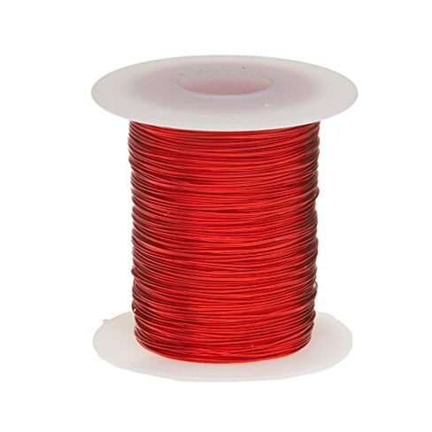 سلك مغناطيسي، سلك نحاسي مطلي بالمينا، 25 AWG، 2 أونصة، طول 127 بوصة، قطر 0.0188 بوصة، أحمر in Kuwait