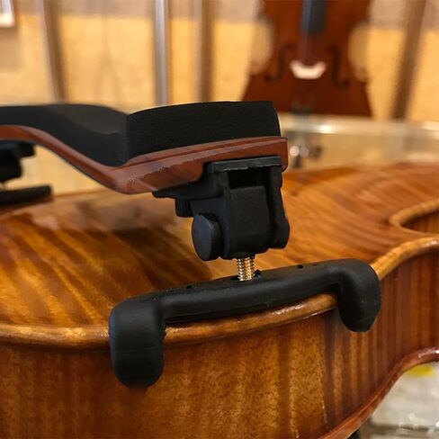 Violin Shoulder Rest for 4/4-3/4 Violins/Violas – Solidwood Violin Shoulder Rest Collapsible Fiberglass Frame with Foam Padding, Non-Slip Rubber Feet in Kuwait