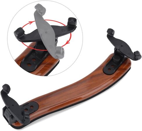 Violin Shoulder Rest for 4/4-3/4 Violins/Violas – Solidwood Violin Shoulder Rest Collapsible Fiberglass Frame with Foam Padding, Non-Slip Rubber Feet in Kuwait