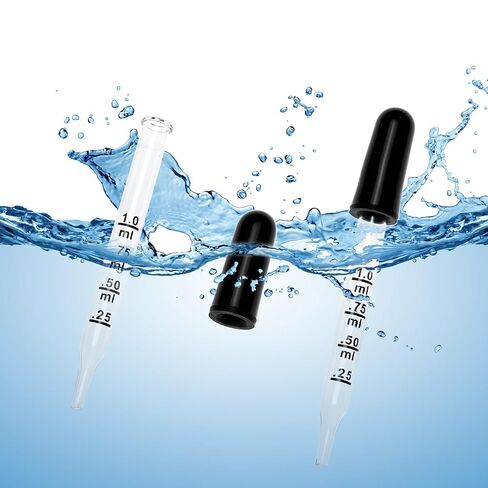 QWORK 1 ml Glass Liquid Droppers, Pack of 40Calibrated Pipettes, Essential Oil Dropper Pipettewith Kraft Boxes in Kuwait