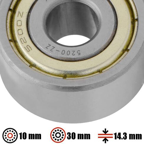 [50-Pack] 5200-ZZ - Double Row Angular Contact Ball Bearing 0.393 in x 1.1811 in x 9/16 in (ID x OD x W) | 10 mm x 30 mm x 14.3 mm (ID x OD x W) with Double Metal Shield in Kuwait