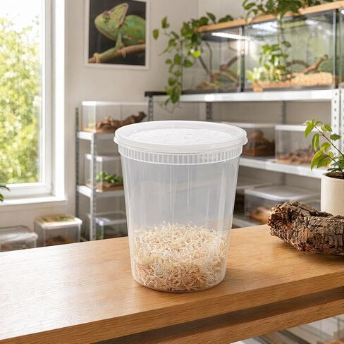 Deli Cups with Fabric Vented Lids, Culture Cup Mesh Container, 32 OZ, 10 Pack in Kuwait
