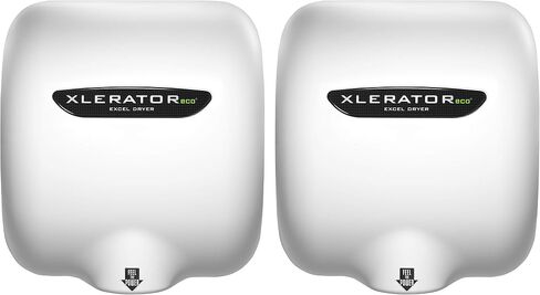 XLERATOReco XL-W-ECO 1.1N High Speed Commercial Hand Dryer, Excel Dryer, White Cast Cover, Automatic Sensor, Surface Mount, Noise Reduction Nozzle, LEED Credits, No Heat 4.5 Amps 110/120V (2 Pack) in Kuwait