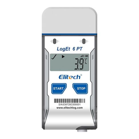 Elitech Dry Ice Temperature Data Logger, USB PDF Single-Use Cold Chain Monitor -121～122℉, 16000 Points 30 Days Shadow Data No Software Needed for Medical Lab Vaccine Cold Storage Transport LogEt6PT in Kuwait