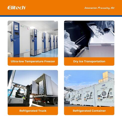Elitech Dry Ice Temperature Data Logger, USB PDF Single-Use Cold Chain Monitor -121～122℉, 16000 Points 30 Days Shadow Data No Software Needed for Medical Lab Vaccine Cold Storage Transport LogEt6PT in Kuwait