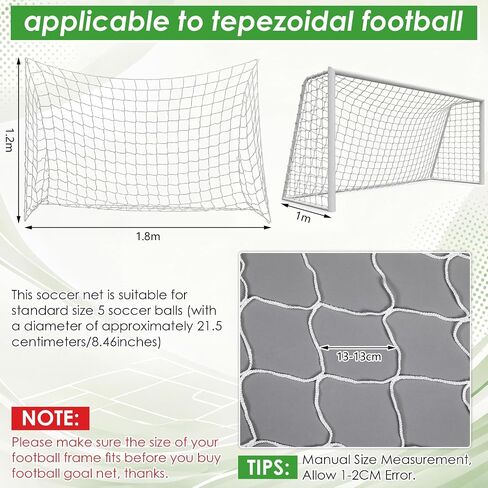 Arrowbash 3 Pcs Soccer Nets Kids 6 x 4 ft Soccer Goal Net Replacement Heavy Duty for Kids Youth Backyard Training in Kuwait