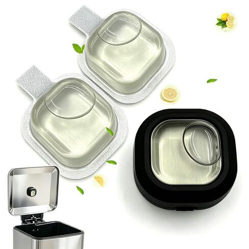 NEWKE Trash Deodorizer Pod Kit for Simplehuman وEKO سلة المهملات غير القابل للصدأ، 1 * حامل + 3 * جراب رائحة الليمون، مزيل الرائحة النباتي مع وظيفة كوب الشفط، يدوم طويلاً 135 يومًا in Kuwait