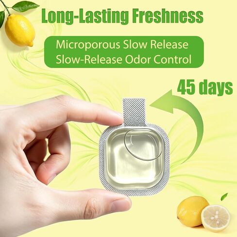 NEWKE Trash Deodorizer Pod Kit for Simplehuman وEKO سلة المهملات غير القابل للصدأ، 1 * حامل + 3 * جراب رائحة الليمون، مزيل الرائحة النباتي مع وظيفة كوب الشفط، يدوم طويلاً 135 يومًا in Kuwait