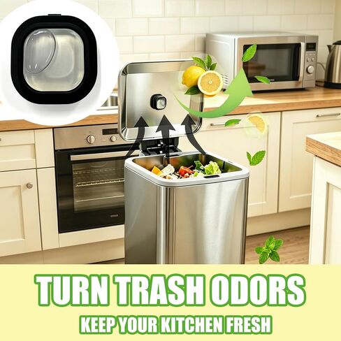 NEWKE Trash Deodorizer Pod Kit for Simplehuman وEKO سلة المهملات غير القابل للصدأ، 1 * حامل + 3 * جراب رائحة الليمون، مزيل الرائحة النباتي مع وظيفة كوب الشفط، يدوم طويلاً 135 يومًا in Kuwait
