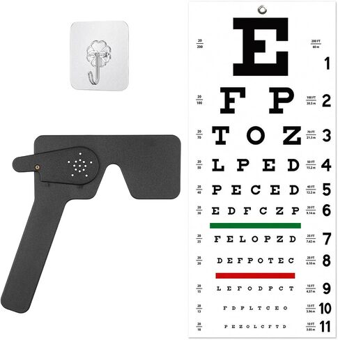 Snellen Eye Chart & Occluder Kit - Vision Test Accessories for Orthoptists, Optometrists, Optical Clinics, 1 Set in Kuwait