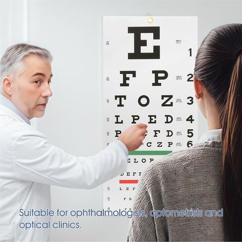 Snellen Eye Chart & Occluder Kit - Vision Test Accessories for Orthoptists, Optometrists, Optical Clinics, 1 Set in Kuwait