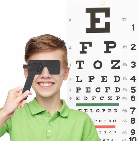 Snellen Eye Chart & Occluder Kit - Vision Test Accessories for Orthoptists, Optometrists, Optical Clinics, 1 Set in Kuwait