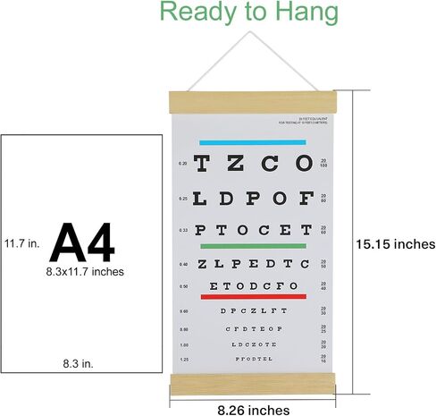 NOYOC Snellen Chart 10 Feet & Pediatric Chart, Visual Acuity Test for Kindergarten Eye Exams, Kids Gift in Kuwait