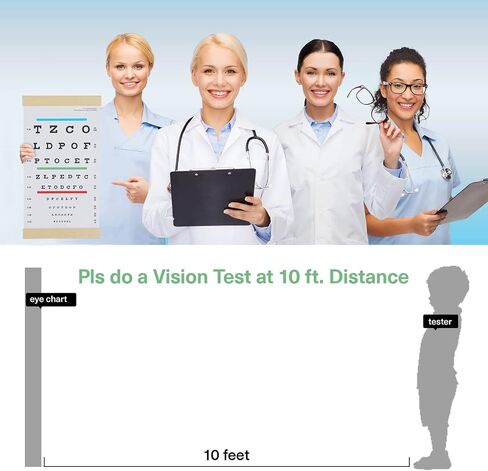 NOYOC Snellen Chart 10 Feet & Pediatric Chart, Visual Acuity Test for Kindergarten Eye Exams, Kids Gift in Kuwait