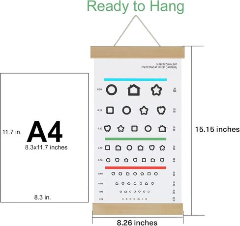 NOYOC Snellen Chart 10 Feet & Pediatric Chart, Visual Acuity Test for Kindergarten Eye Exams, Kids Gift in Kuwait
