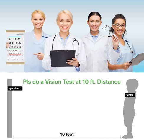 NOYOC Snellen Chart 10 Feet & Pediatric Chart, Visual Acuity Test for Kindergarten Eye Exams, Kids Gift in Kuwait