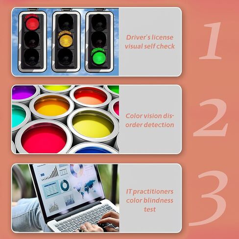 Color Test Book with Ishihara Color Chart Plates for Vision Screening and Deficiency Detection Portable Eye Testing Chart for Drivers and Home Use in Kuwait