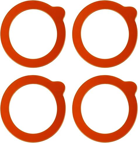 Rubber Seals for Canning, 4 Pack, 3.75 Inches, Red Silicone Gasket for Mason Jars (4, Red) in Kuwait